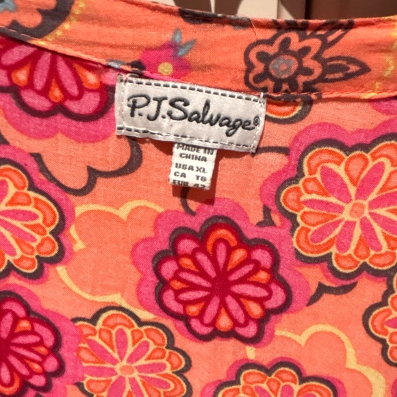 P.J. Salvage Pink and Orange Floral Jumper Shorts with drawstring & pockets XL - Picture 4 of 12